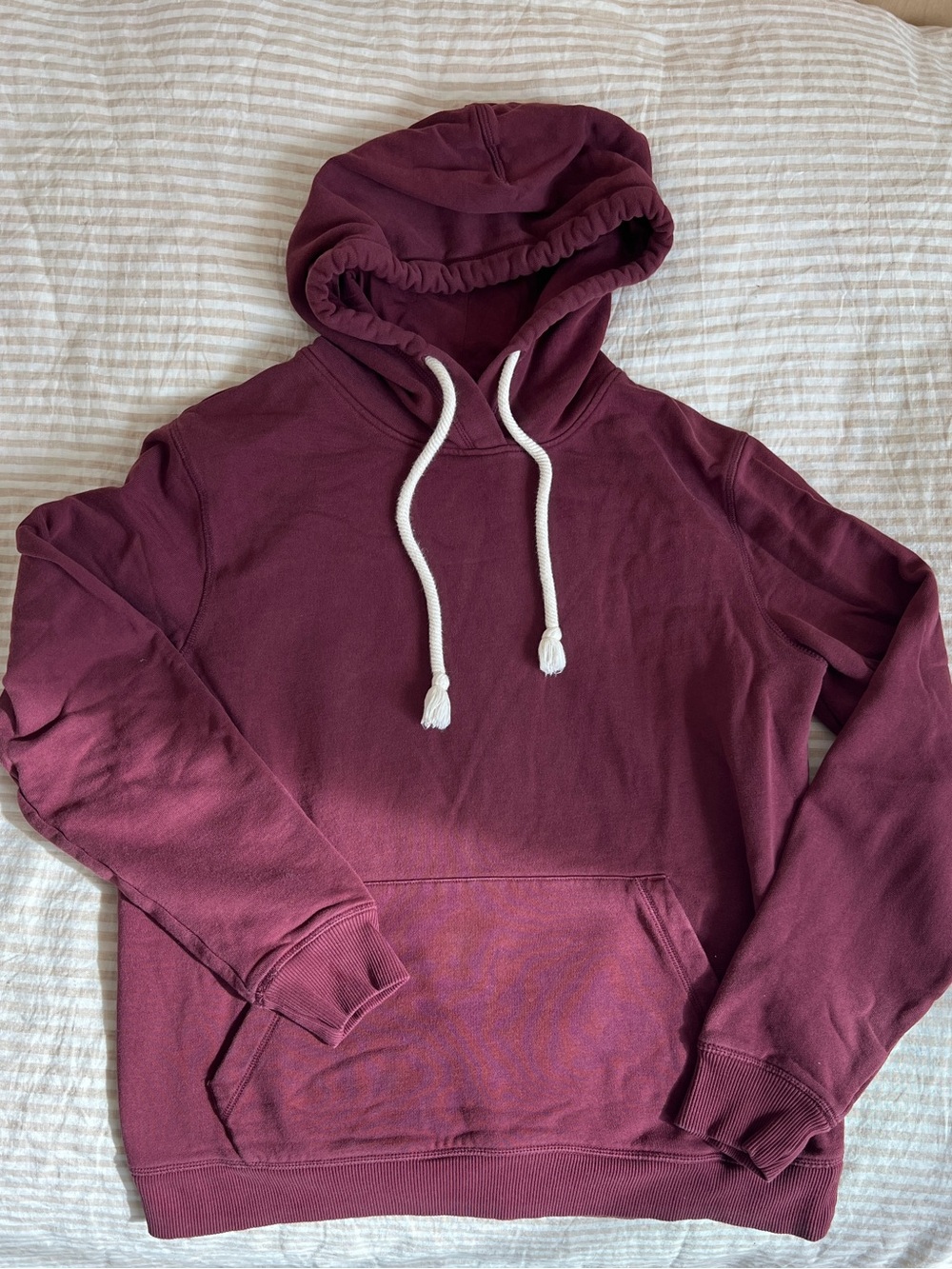Pact Cozy Maroon Hoodie with White Drawstrings